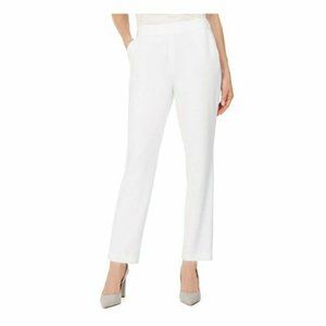 Kasper Womens Pants 10 White Trouser Elastic Back Dress Pants Office Comfy NWT